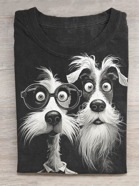 Unisex Funny Dog Art Print Design T-shirt