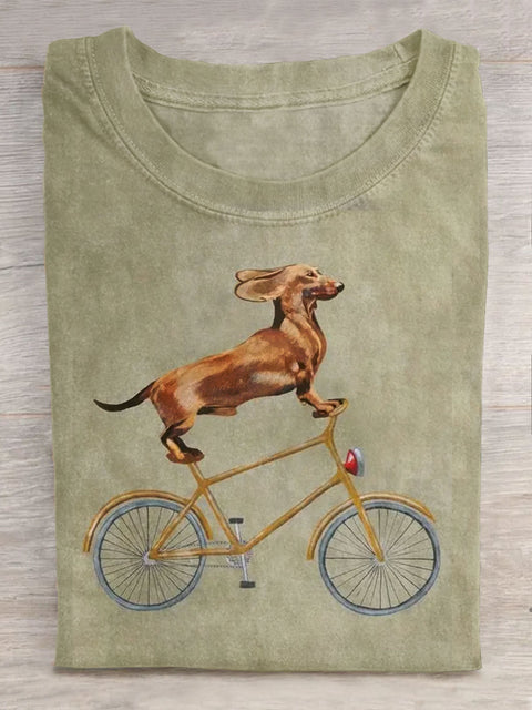 Unisex Cute Funny Dachshund Dog Art Print Casual T-shirt
