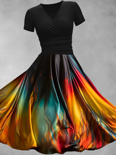 Women's Artistic Color Gradient Maxi Dress