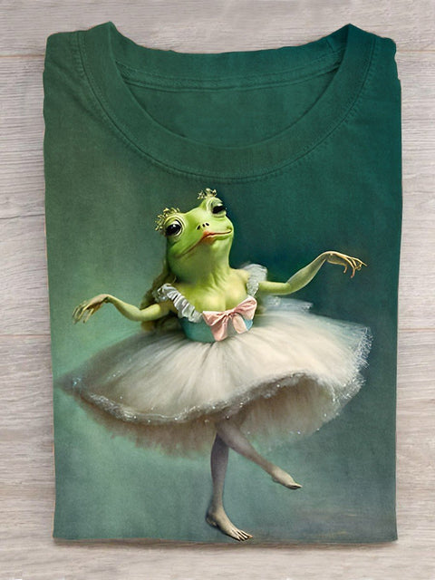 Funny Frog Art Print Design T-shirt