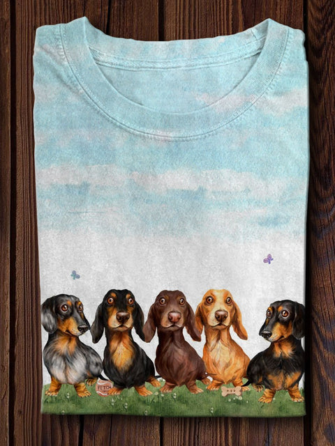 Dachshund Simple Print Dog Art T-shirt